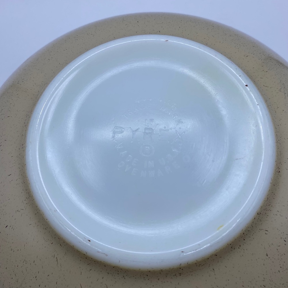 Pyrex Vintage Cinderella Nesting Mixing Bowl Set Blue Onion Speckled Tan 4pc - Picture 10 of 11